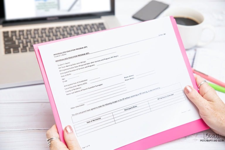 Iep paperwork showing disability category section during special education eligibility review