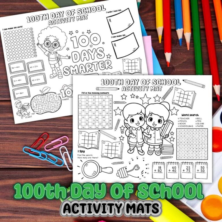 Explore a variety of engaging 100th day of school activity mats for fun and educational 100 days of school ideas.