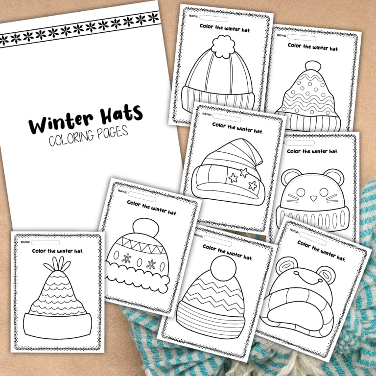 Winter hats coloring pages.