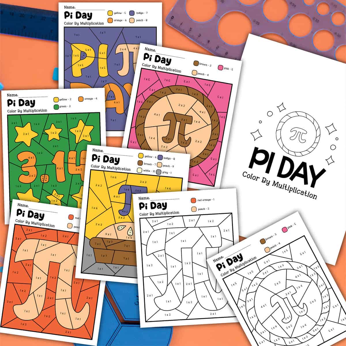 6 Free Pi Day Coloring Worksheets