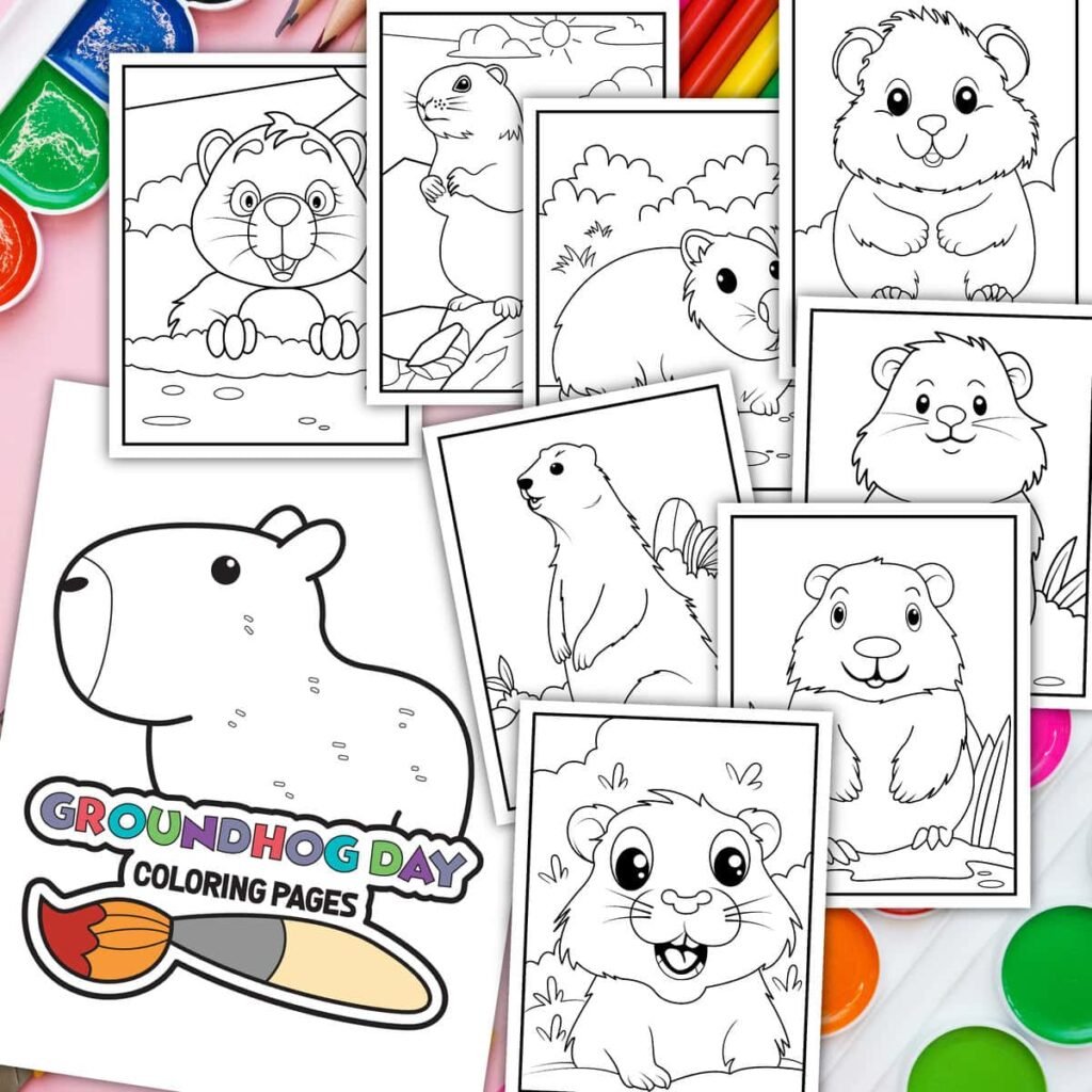 Free printable Groundhog Day coloring pages for kids.
