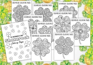 St patrick's day shamrock coloring pages: free!