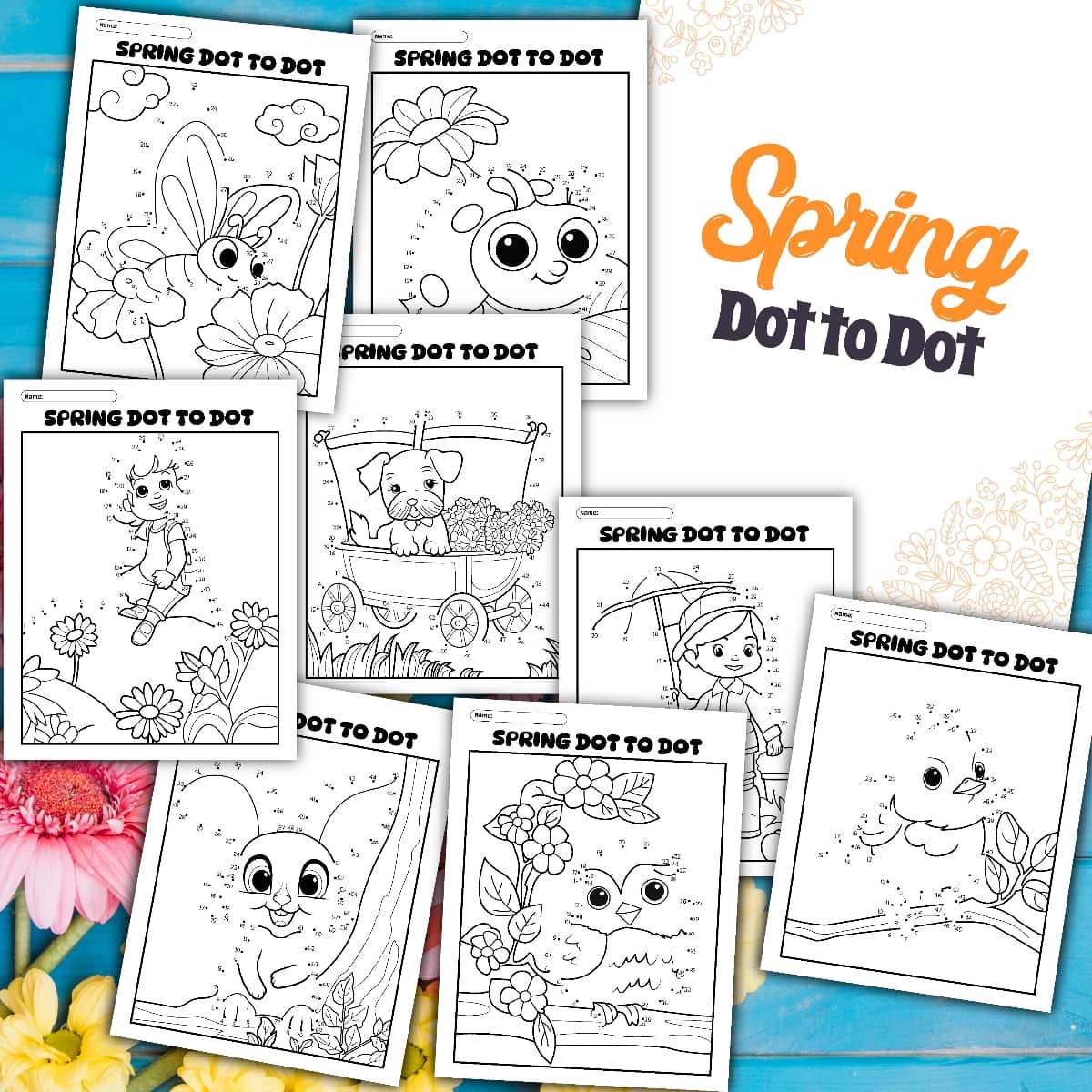 Spring dot to dot coloring pages are a fun way for kids to practice their counting skills while enjoying the beautiful season. With these engaging dot to dot worksheets, children can connect the numbered dots in order and