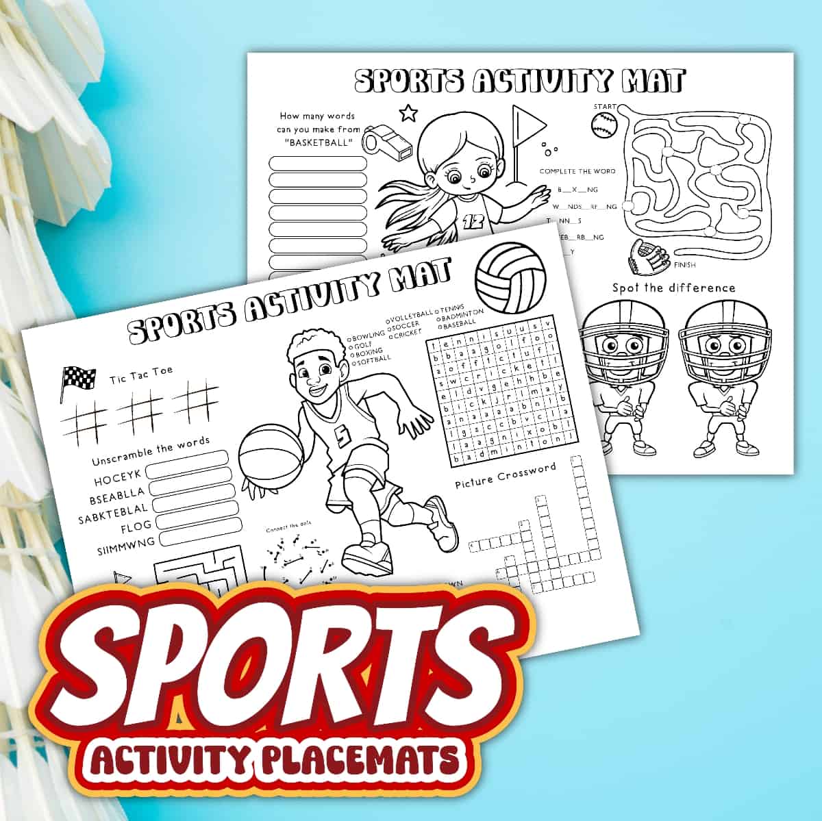 Sports worksheets for kids.