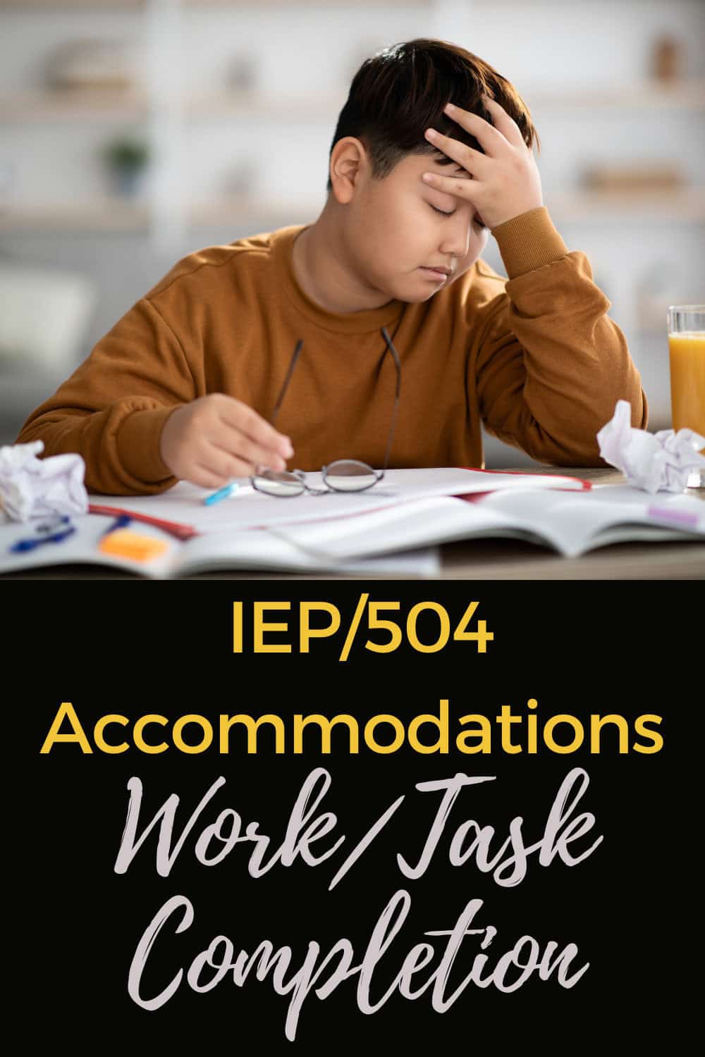 Accommodations for work completion in iep 540.