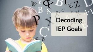 Student reading a book while working on decoding skills for an iep goal