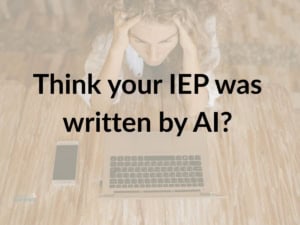 Mother sitting at a laptop reviewing information, looking concerned and focused, possibly reading her child’s iep