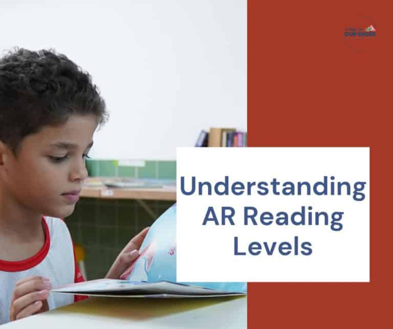 Child reading a book with a focus on ar reading levels.