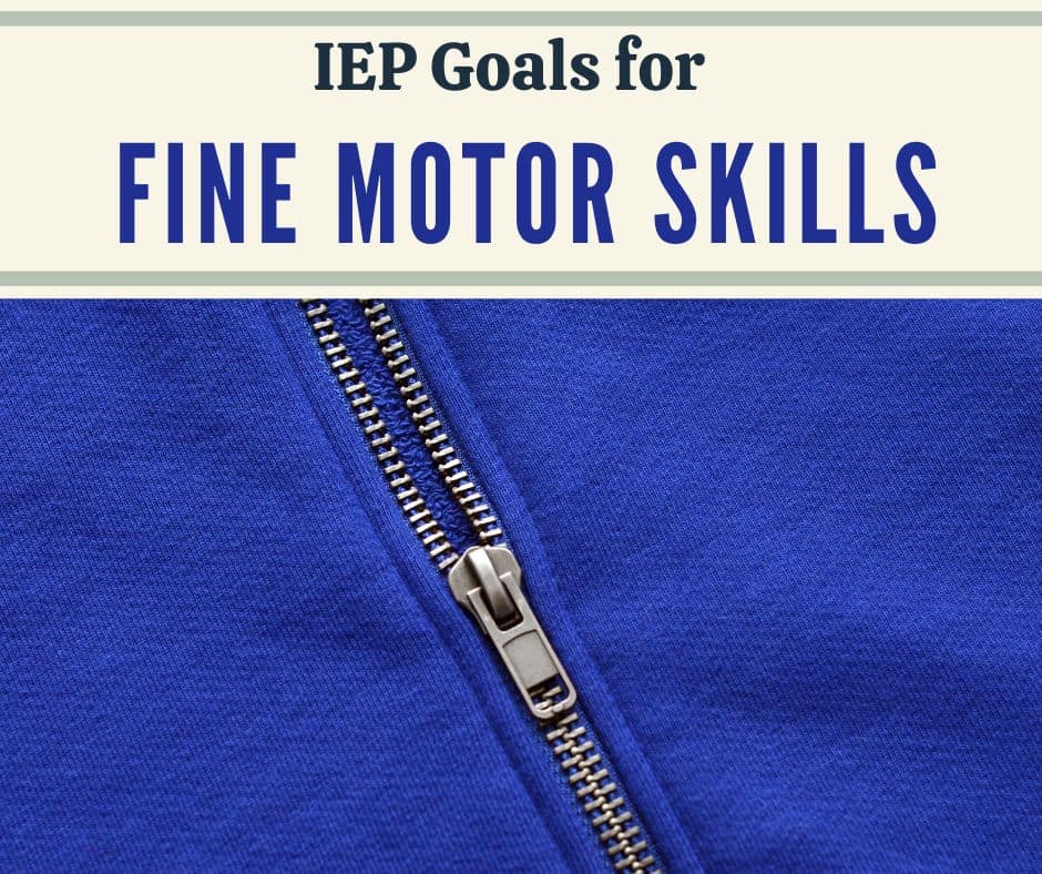 Close-up of a blue jacket with a silver zipper, emphasizing fine motor skills development.