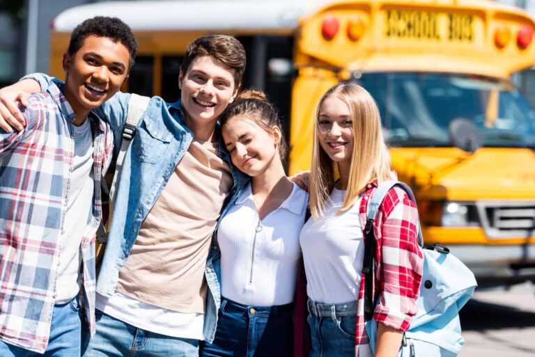 Teens at school who know each other because they just played some icebreaker games