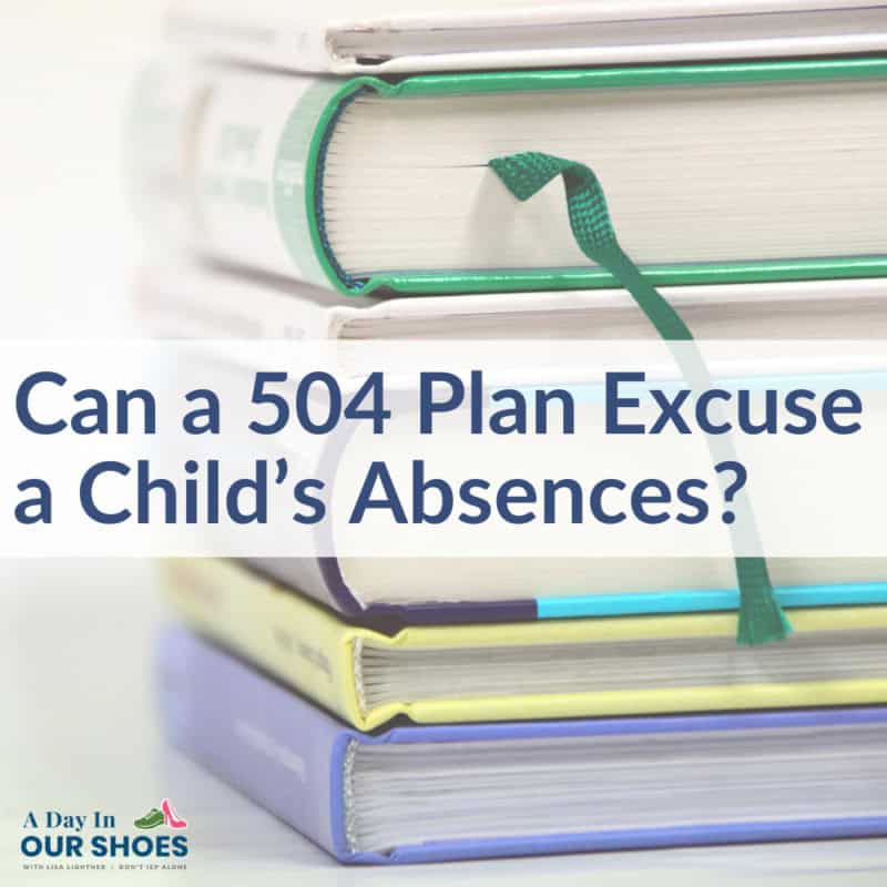A neatly arranged stack of books poses the question: "can a 504 plan excuse a child’s absences? " this evokes curiosity about how educational accommodations might support students with unique needs.