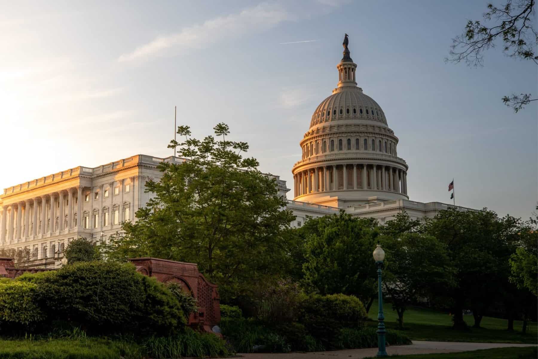 Stepping up for disabled kids: guide to changing special education advocacy and laws in 2025 10 At sunset, the u. S. Capitol building stands majestically with its illuminated dome, symbolizing changing laws. The surrounding greenery and clear sky provide a serene backdrop to this beacon of legislative progress.