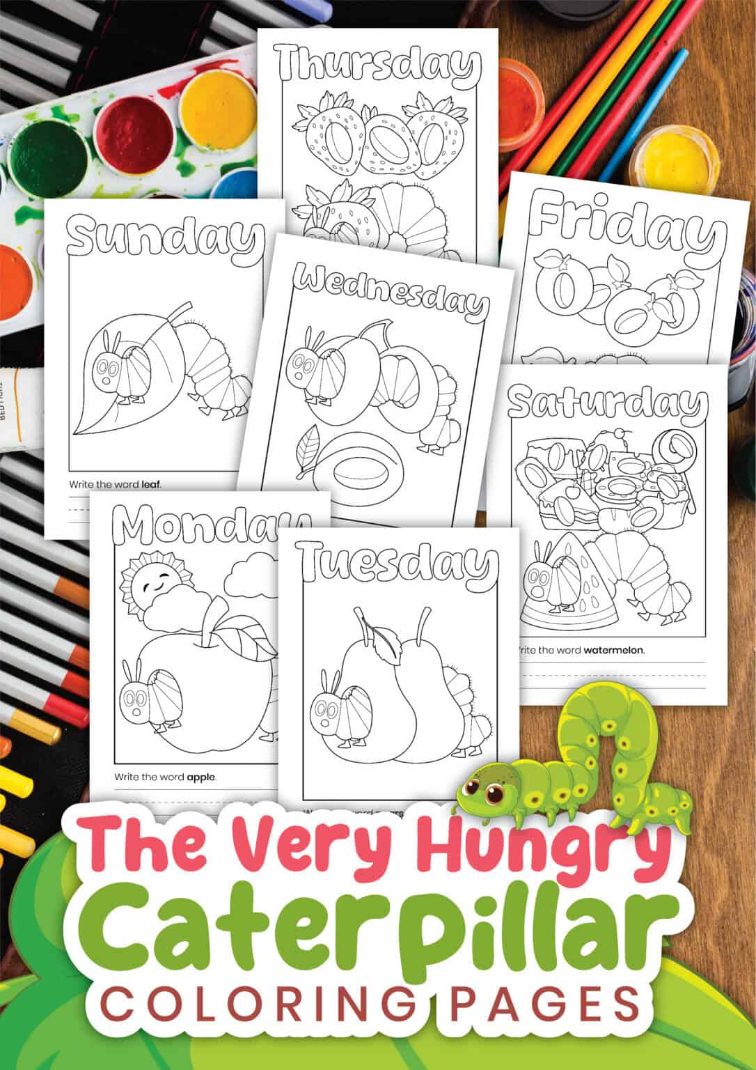 Hungry Little Caterpillar PDF: Free Coloring Pages