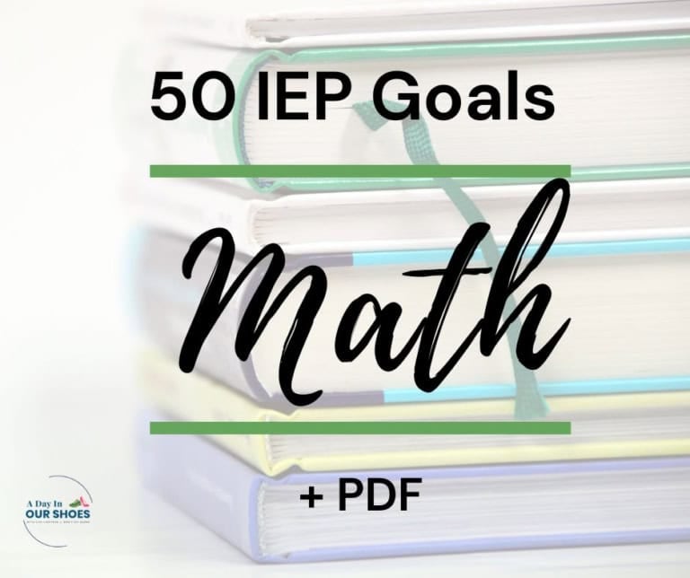 Cover image for 50 math iep goals including calculation and computation.