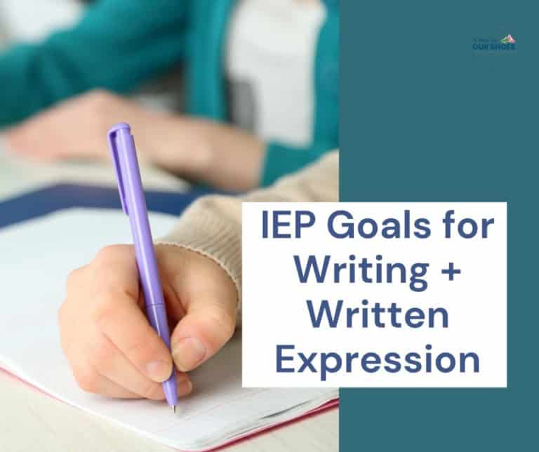 Person writing in a notebook with a purple pen, educational setting.