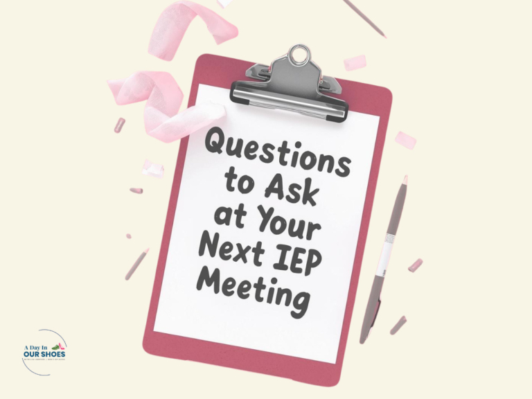 Printable list of questions to ask at an iep meeting on a clipboard