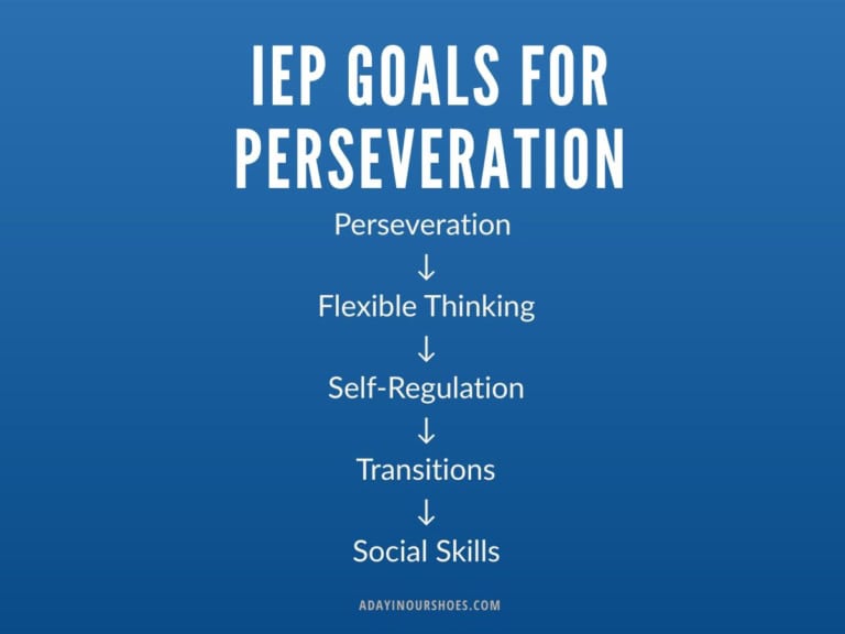 Iep goals for perseverance and social skills development infographic.