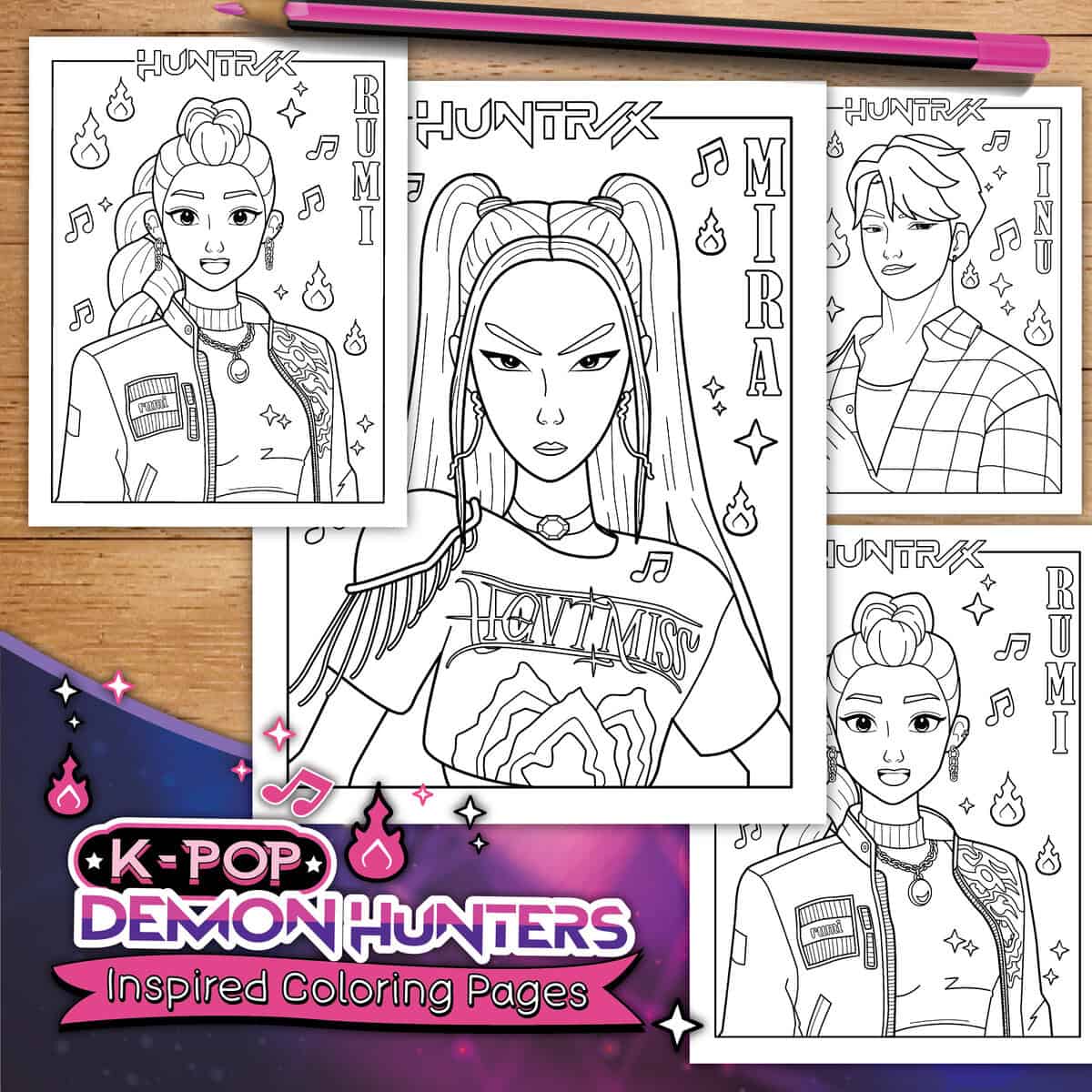 K-Pop Demon Hunter Coloring Pages: 8 Free PDFs