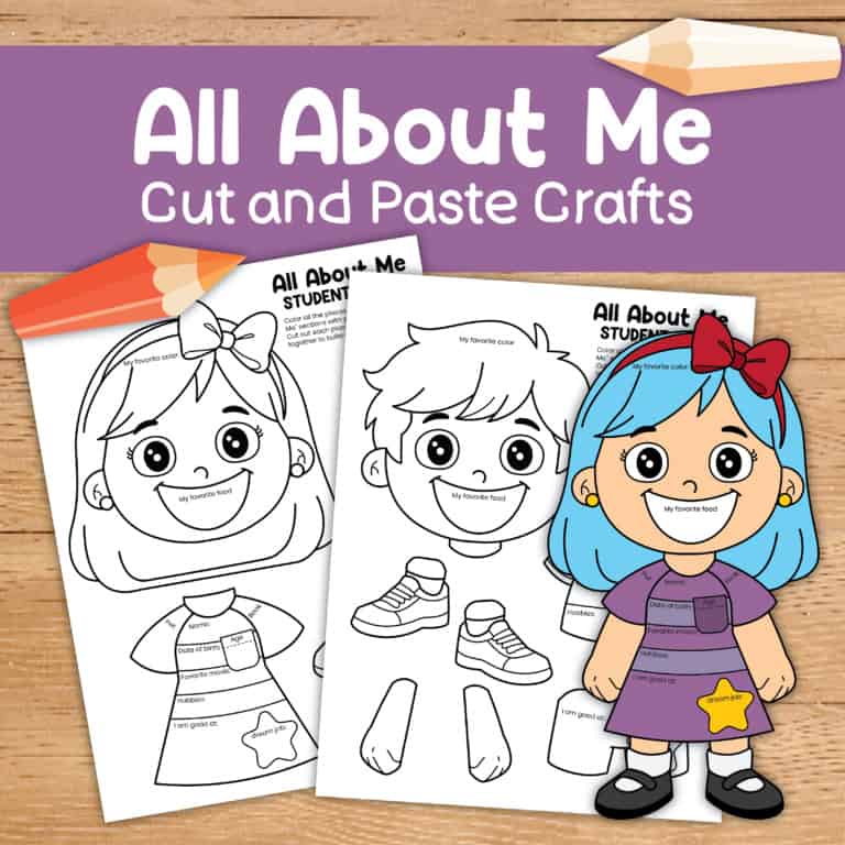 Printable 'all about me' craft activity for back-to-school fun and learning.