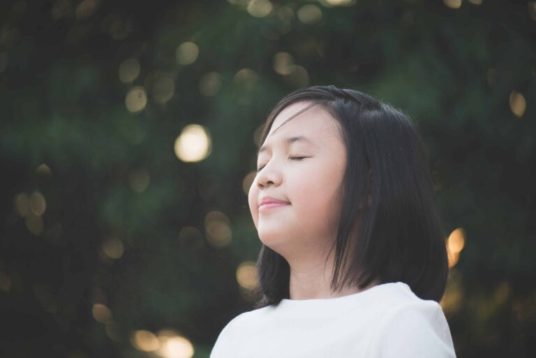 A child doing star breathing