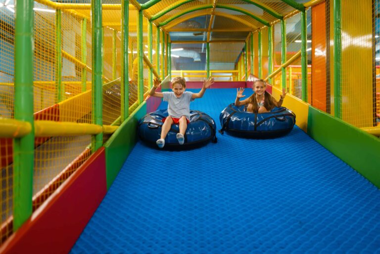 Children having fun at an indoor playground near me.