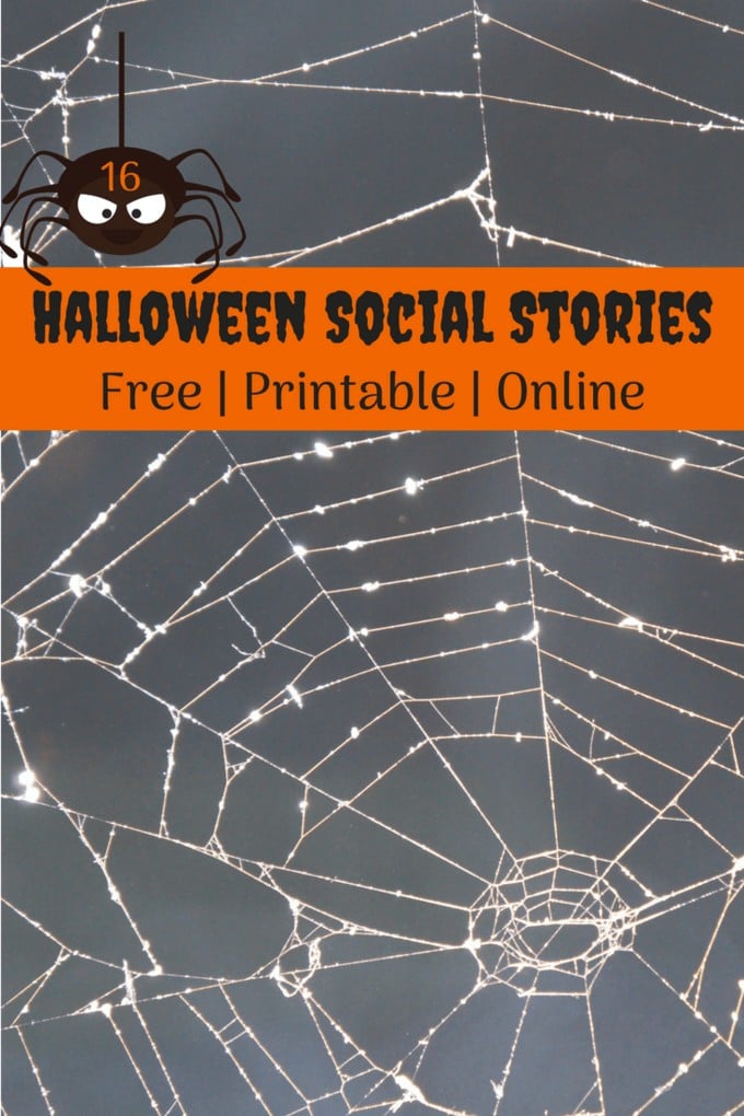 Halloween social stories printable free black spider in a spiderweb