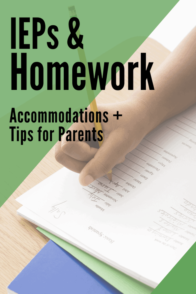 Homework accommodations on an iep