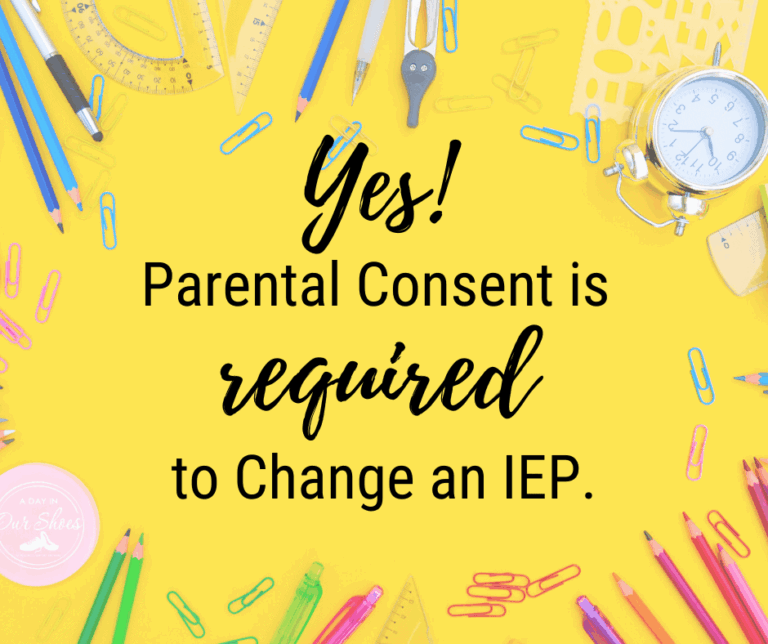 Parent consent to change an iep