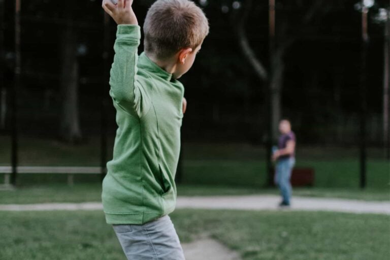 Child playing baseball
