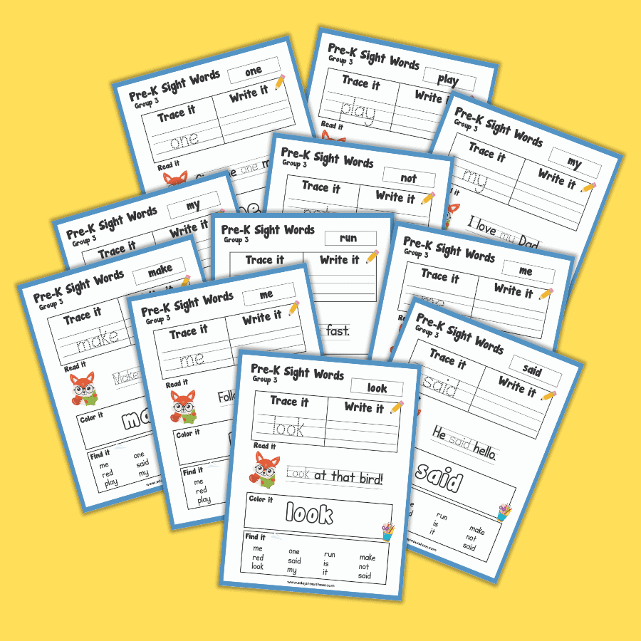 dolch sight words worksheets pdf