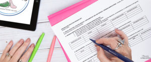 Woman reading her child's iep
