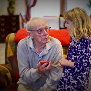 Grandfather and granddaughter