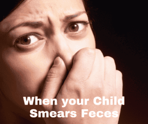 A mom grossed out because her kid smeared feces on a wall