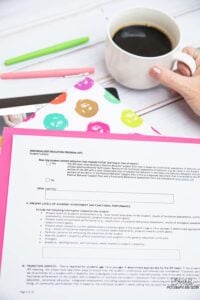Woman reading her child's iep