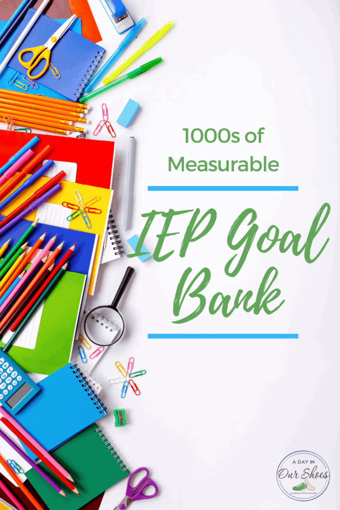 A comprehensive iep goal bank with 100,000 measurable goals.