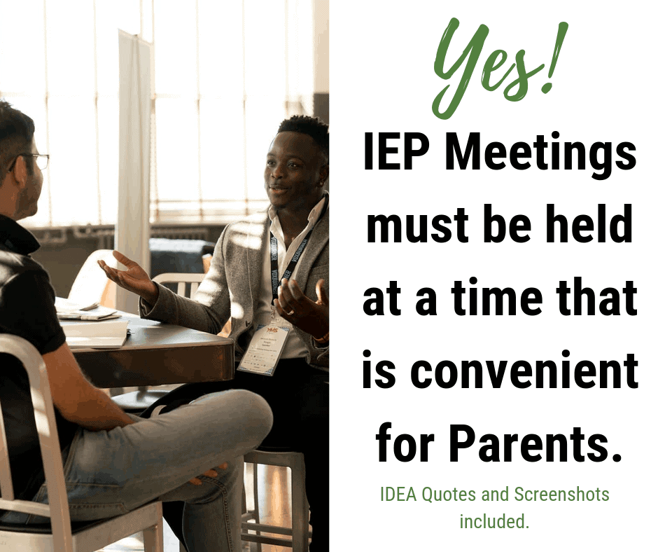 iep meeting times for parents