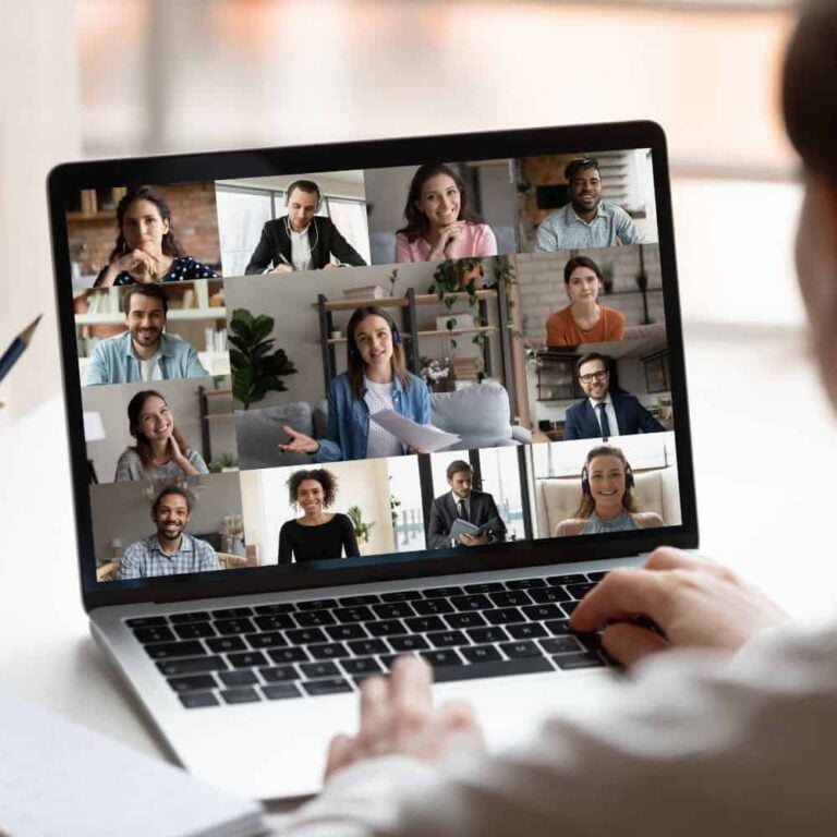 Mom participating in an online iep meeting