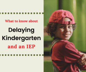 Young child wearing a red shirt representing redshirting kindergarten, illustrating the decision to delay school entry for a child with an iep