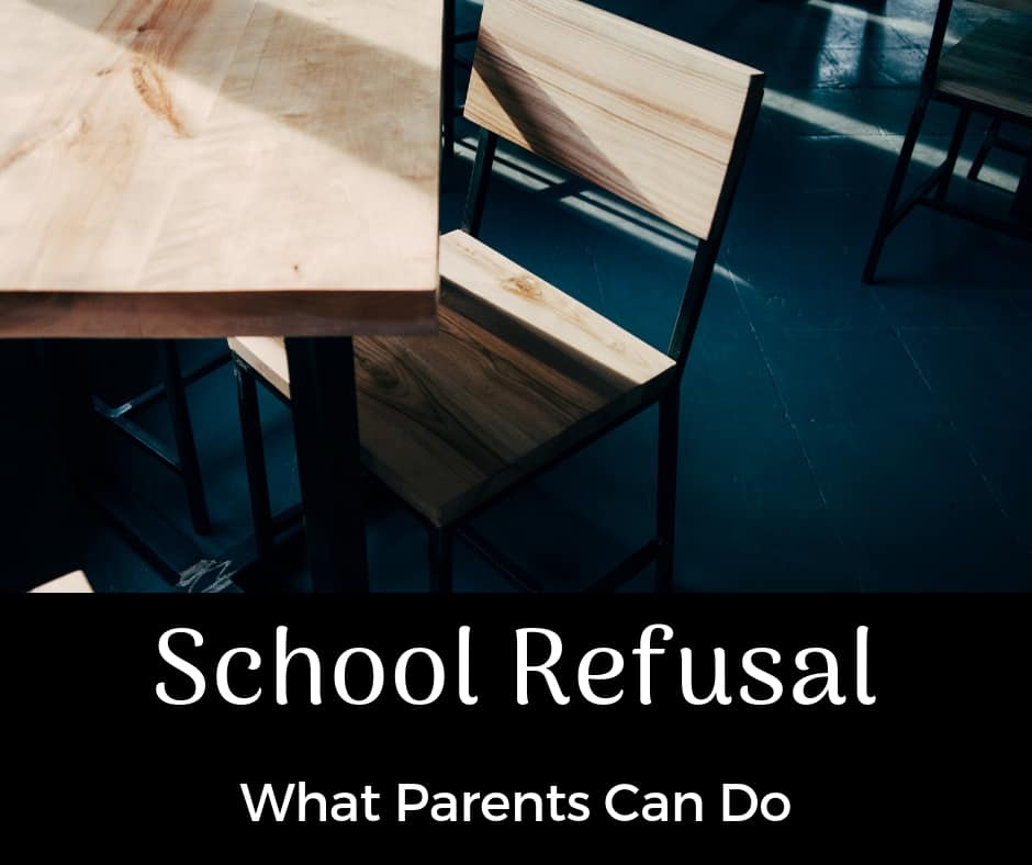 An empty school desk because a child refused to go to school