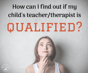 Is my childs teacher and therapist qualified woman with hand on chin thinking and pondering