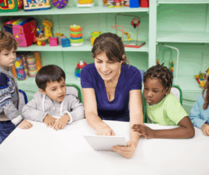 Teacher demonstrating text to speech apps