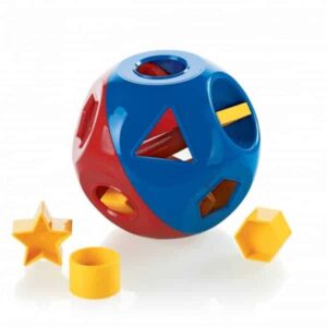This iconic tupperware shape sorter helps practice many different skills.